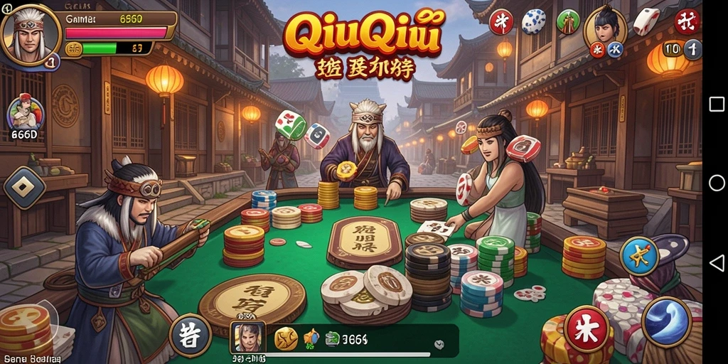 Tampilan gameplay QiuQiu yang seru dan menegangkan.