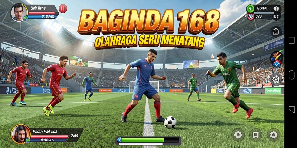 Tangkapan layar utama dari BAGINDA168 menunjukkan aksi seru dalam pertandingan olahraga.