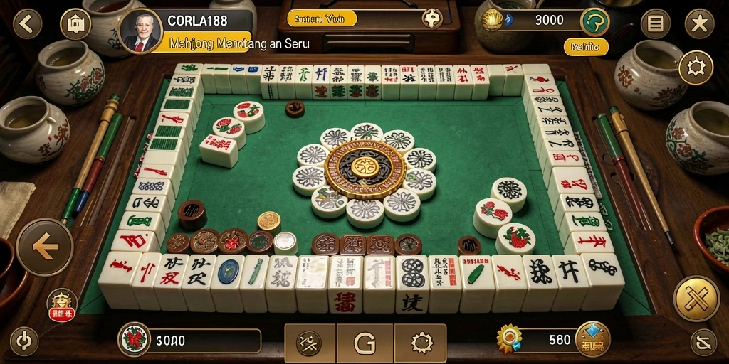 Tampilan gameplay Mahjong yang menarik dan penuh strategi.