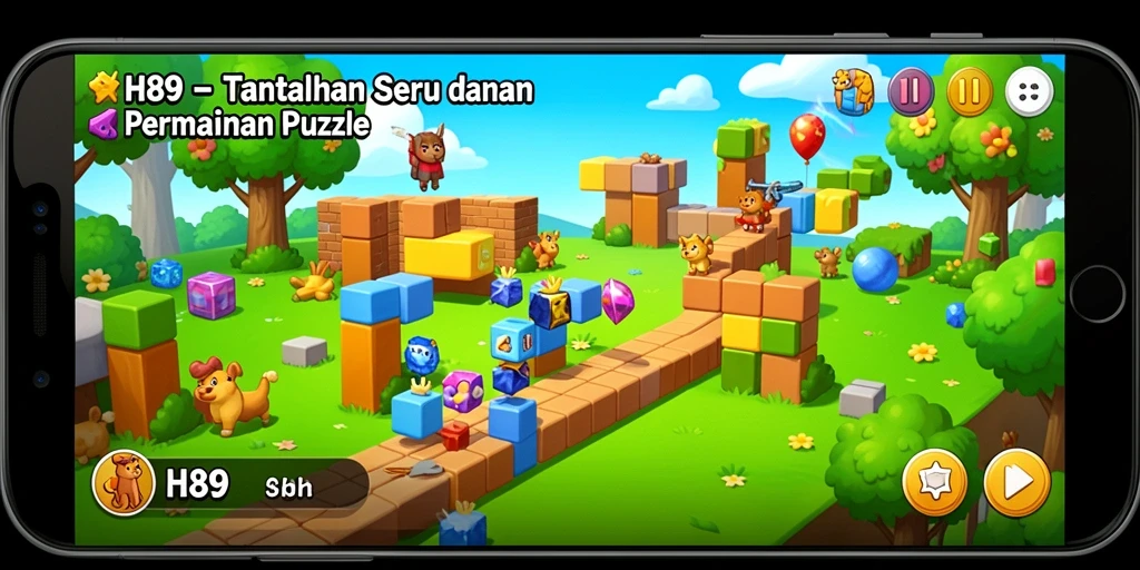 Tangkapan layar H89 menunjukkan gameplay teka-teki yang menantang dan seru.