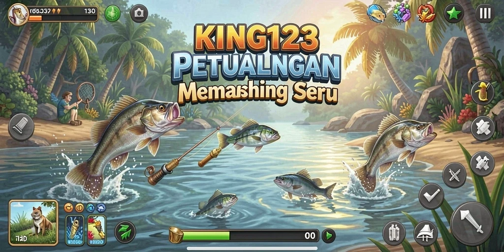 Gameplay KING123 yang menampilkan aksi memancing seru dan dramatis.