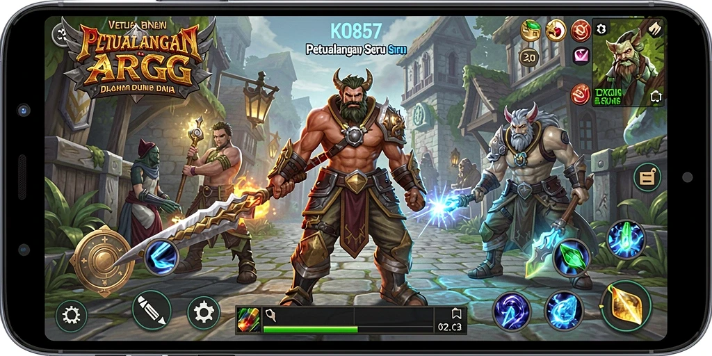 Tangkapan layar dari gameplay seru KO857 dalam genre ARPG.