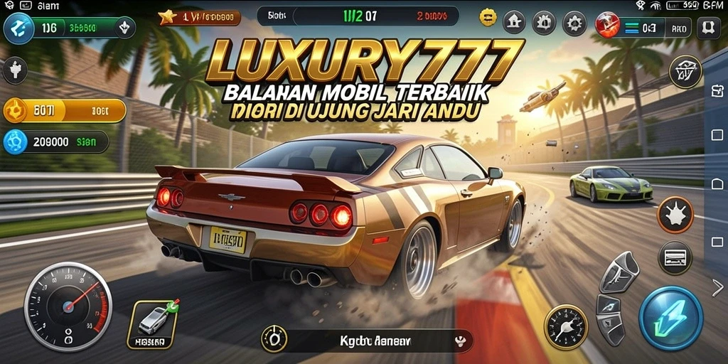 Tangkapan layar mendebarkan dari balapan mobil di LUXURY777.