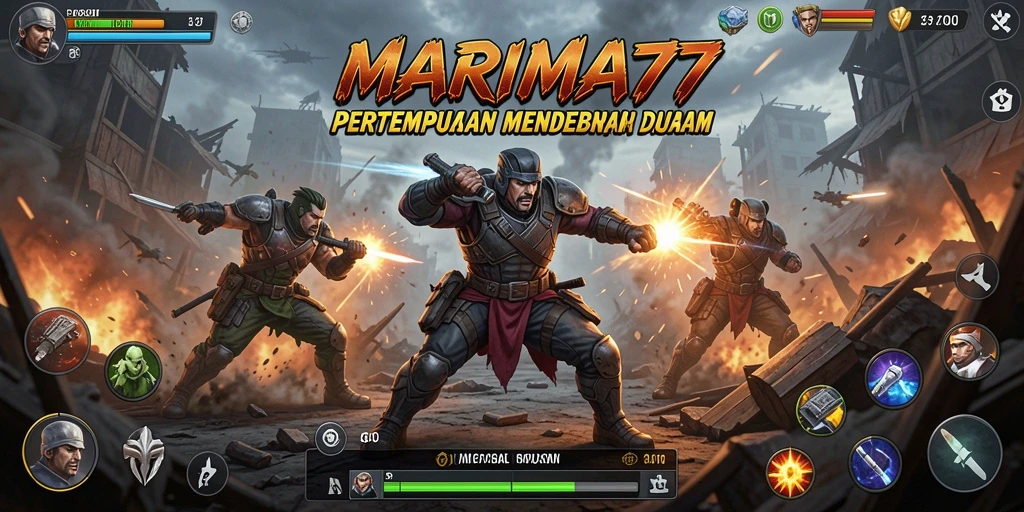 Tampilan gameplay seru dalam MARIMA77 dengan aksi yang mendebarkan.