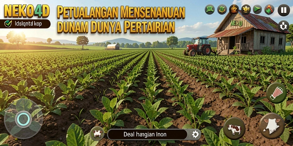 Tangkapan layar utama NEKO4D menampilkan gameplay pertanian yang menarik.