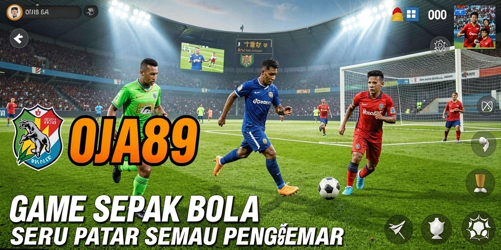 Gameplay seru OJA89 yang menampilkan aksi sepak bola nyata.