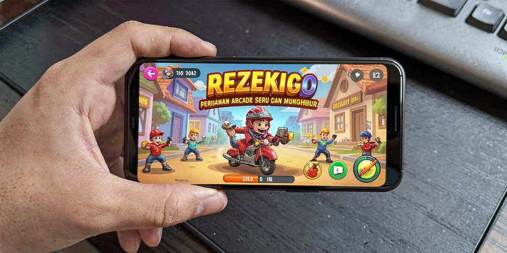 Tampilan gameplay menarik dalam REZEKIGO dengan grafis colorful.
