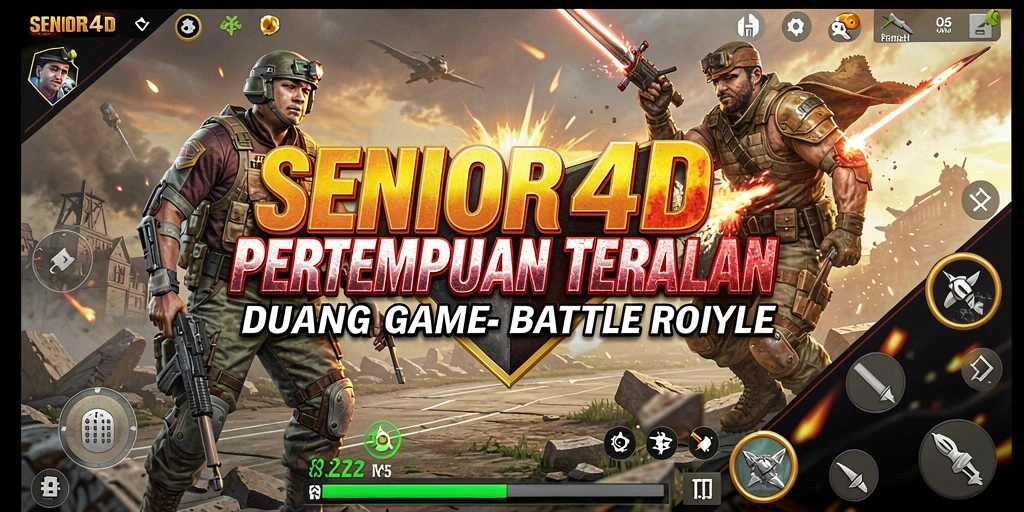 Tampilan mendebarkan dari gameplay intens Battle Royale SENIOR4D.