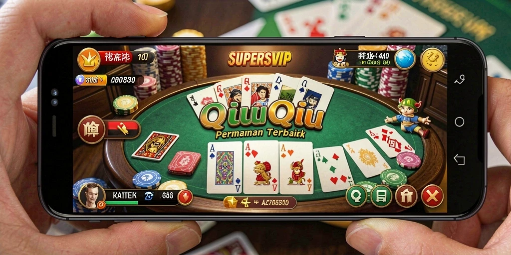 Tampilan gameplay SUPERSVIP dengan suasana QiuQiu yang seru.