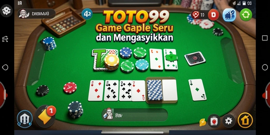 Screenshot gameplay TOTO99 menunjukkan keseruan bermain Gaple.