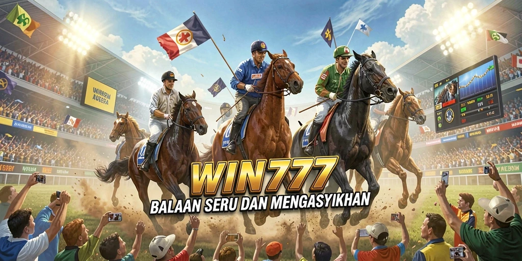 Screenshot gameplay WIN777 dengan mobil balap di lintasan.
